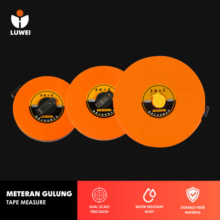 LUWEI FIBER METER ม้วนเมตร 30/50/100 เมตรเครื่องมือทํางานและมัลติมีเดีย