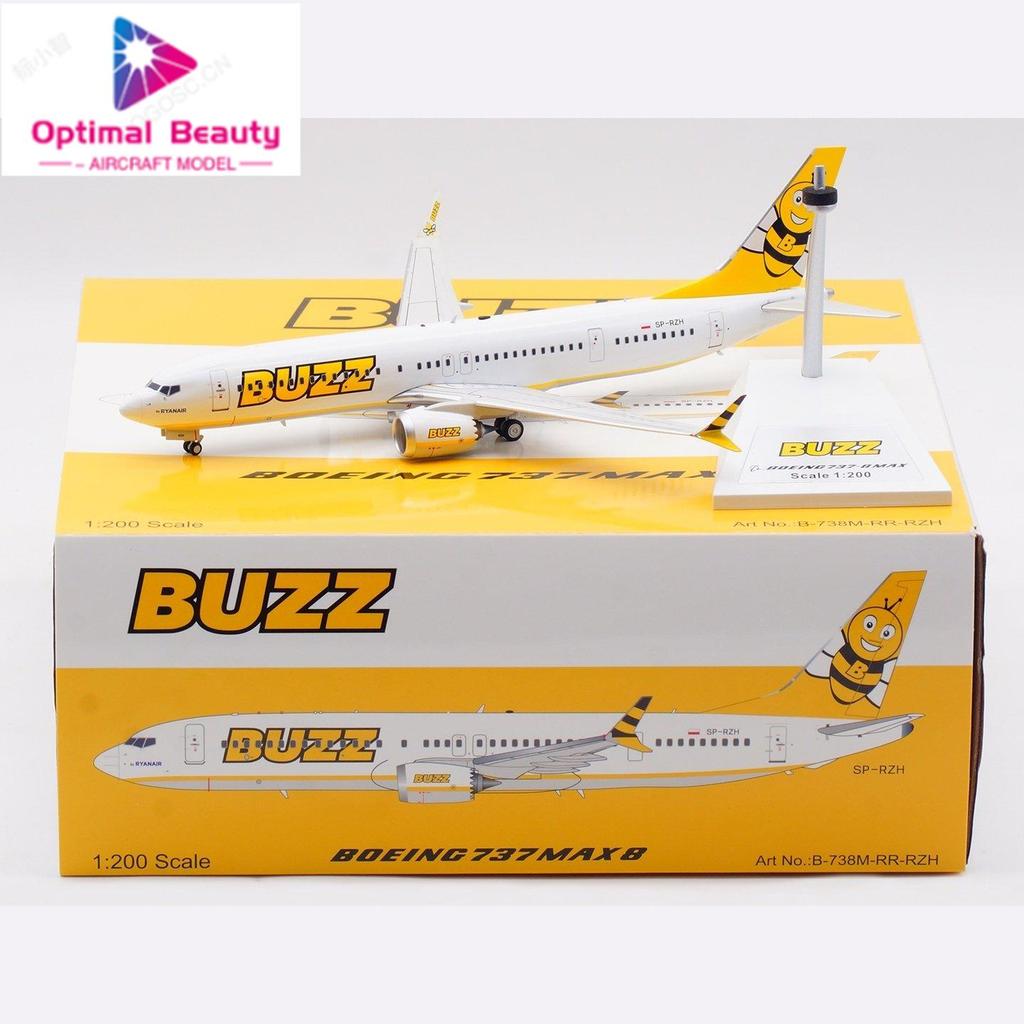 B-Models 1: 200 Bee Airlines B737MAX8 SP-RZH จอแสดงผลคอลเลกชันระดับไฮเอนด์