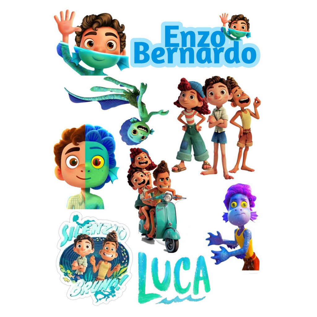 ท็อปเปอร์ลูก้า | ท็อปเปอร์เค้ก LUCA ชื่อที่กําหนดเอง | เค้กวันเกิดธีม LUCA GLOSSY