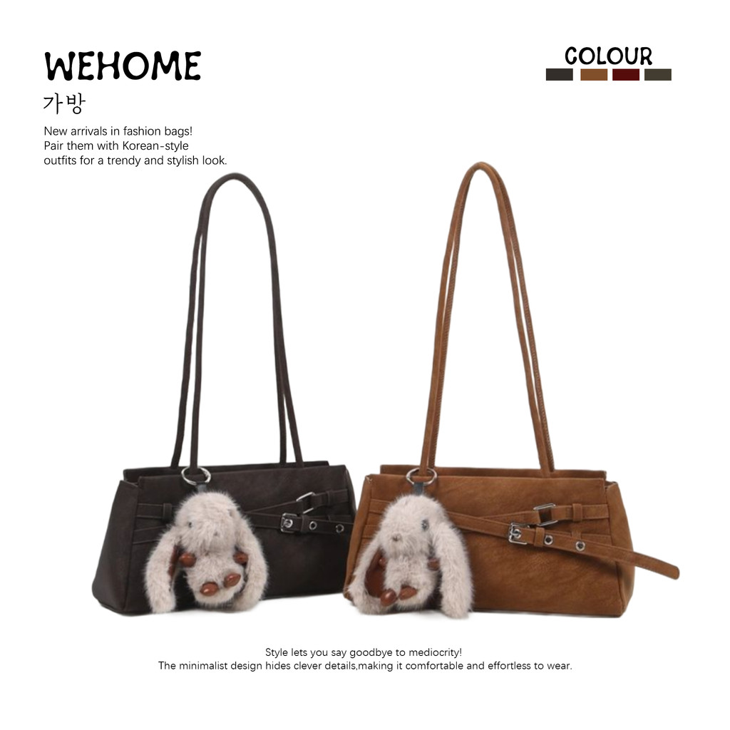 WEHOME Charlotte Bag ins สไตล์คาซิวัล เป้เป้สไตล์คาซิวัล สีเมลด์ กระเป๋าสะพายไหล่