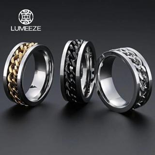 ลูเมะ เย็นสแตนเลสหมุนได้ผู้ชายแหวน8มิลลิเมตรที่มีคุณภาพสูงปิ…
