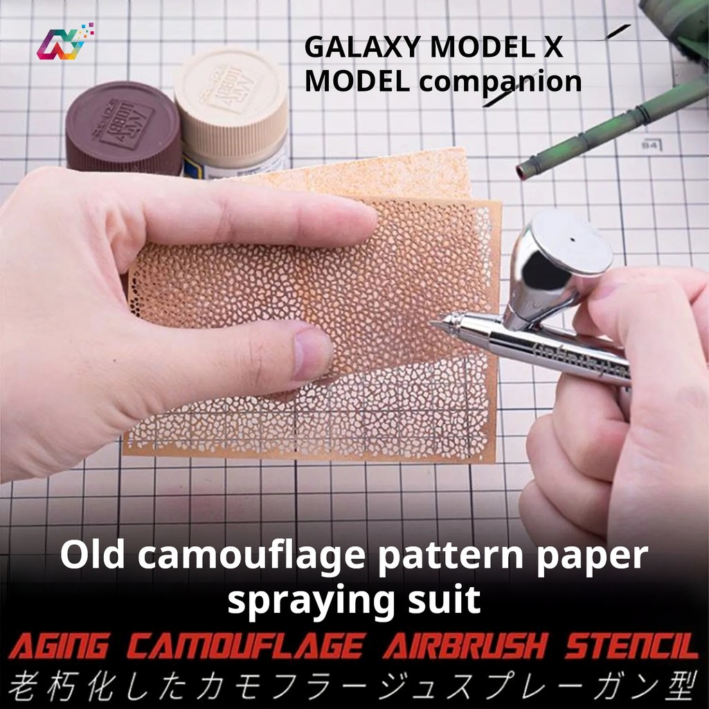 Galaxy เครื่องมือ L00004-L00011 รุ่น Weathering Camouflage ชุดกระดาษลายฉลุสําหรับ Gundam ทหารชุดภาพวาด Hobby DIY Craft เครื่องมือ