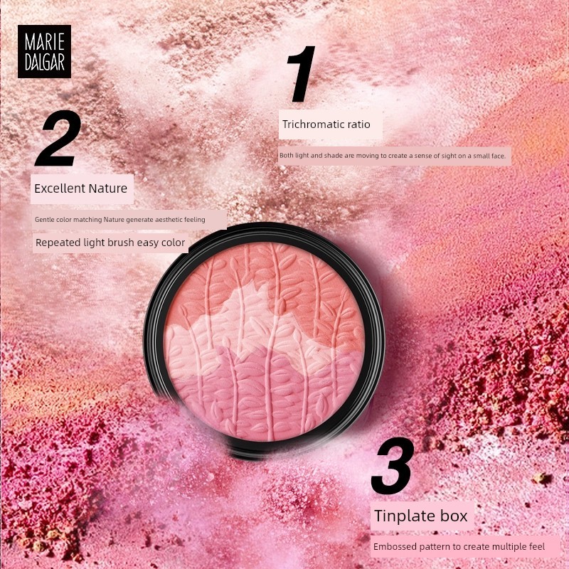 บลัช naree บลัชออน บลัชออน Mary Daijia Girl Pink Tricolor Palette