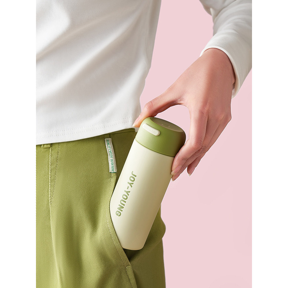 แก้วเก็บความเย็น แก้วเก็บความเย็นมีหูจับ Joyoung 316L สแตนเลสผู้ชายเด็กกระติกน้ําร้อนถ้วย