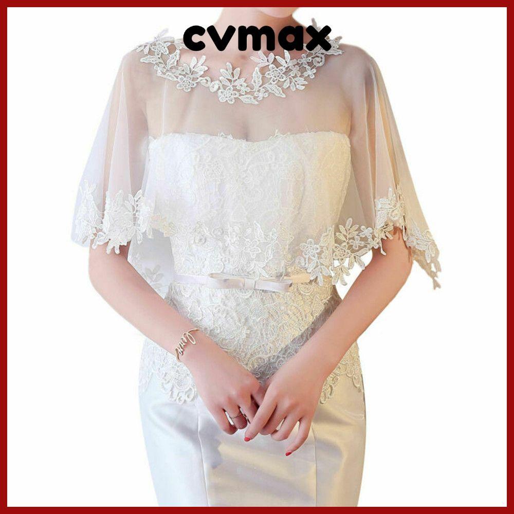 Cvmax ผ้าคลุมไหล่ลูกไม้,งานแต่งงานเจ้าสาวปาร์ตี้,แฟชั่น Tulle ชุดราตรีฤดูร้อนผ้าคลุมไหล่ผู้หญิง