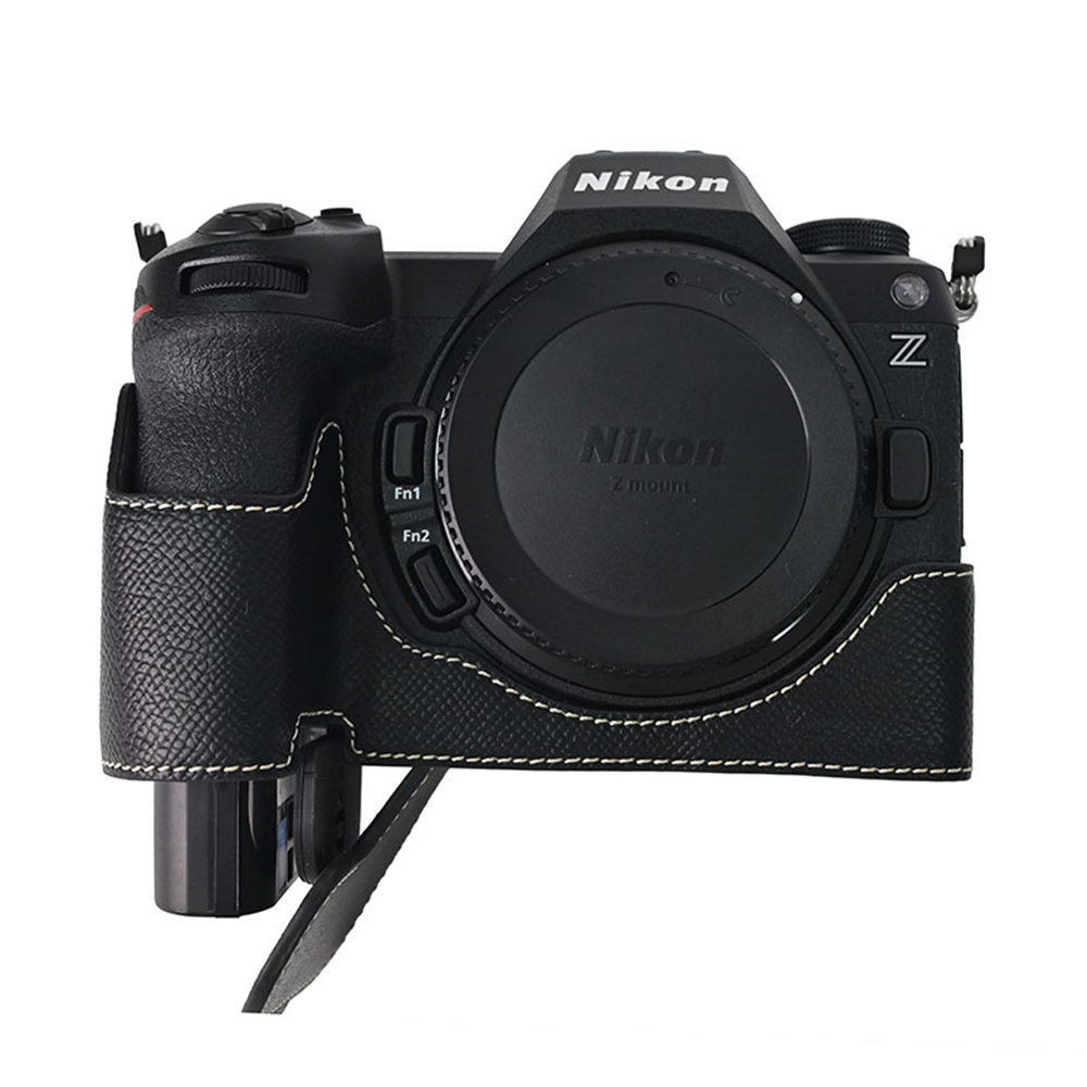 เคสครึ่งกล้องหนัง PU แม่เหล็กสําหรับ Nikon Z6III Z63 ฝาครอบตัวเปิดด้านล่าง