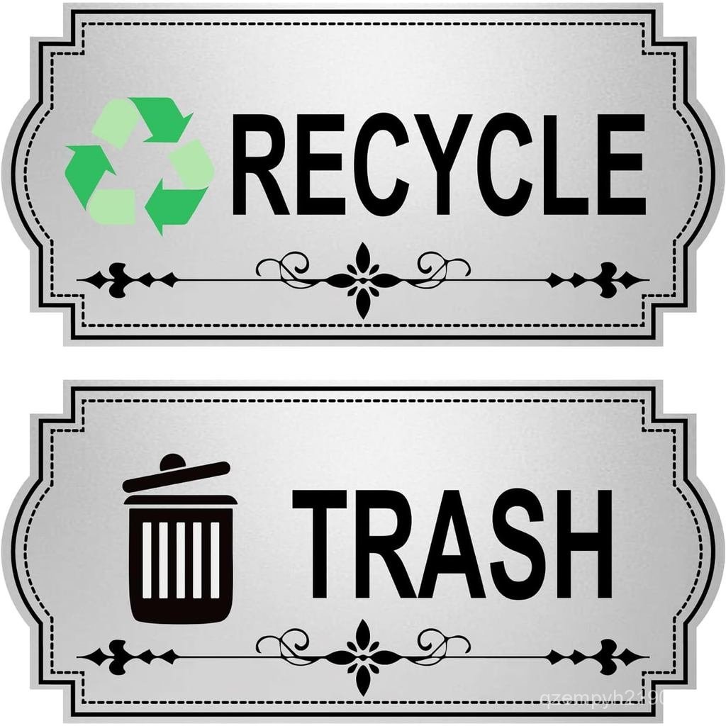 Recycle & Trash Bin Stickers - Enhance Your Recycling Bin with Stickers for Kitchen 1 Set