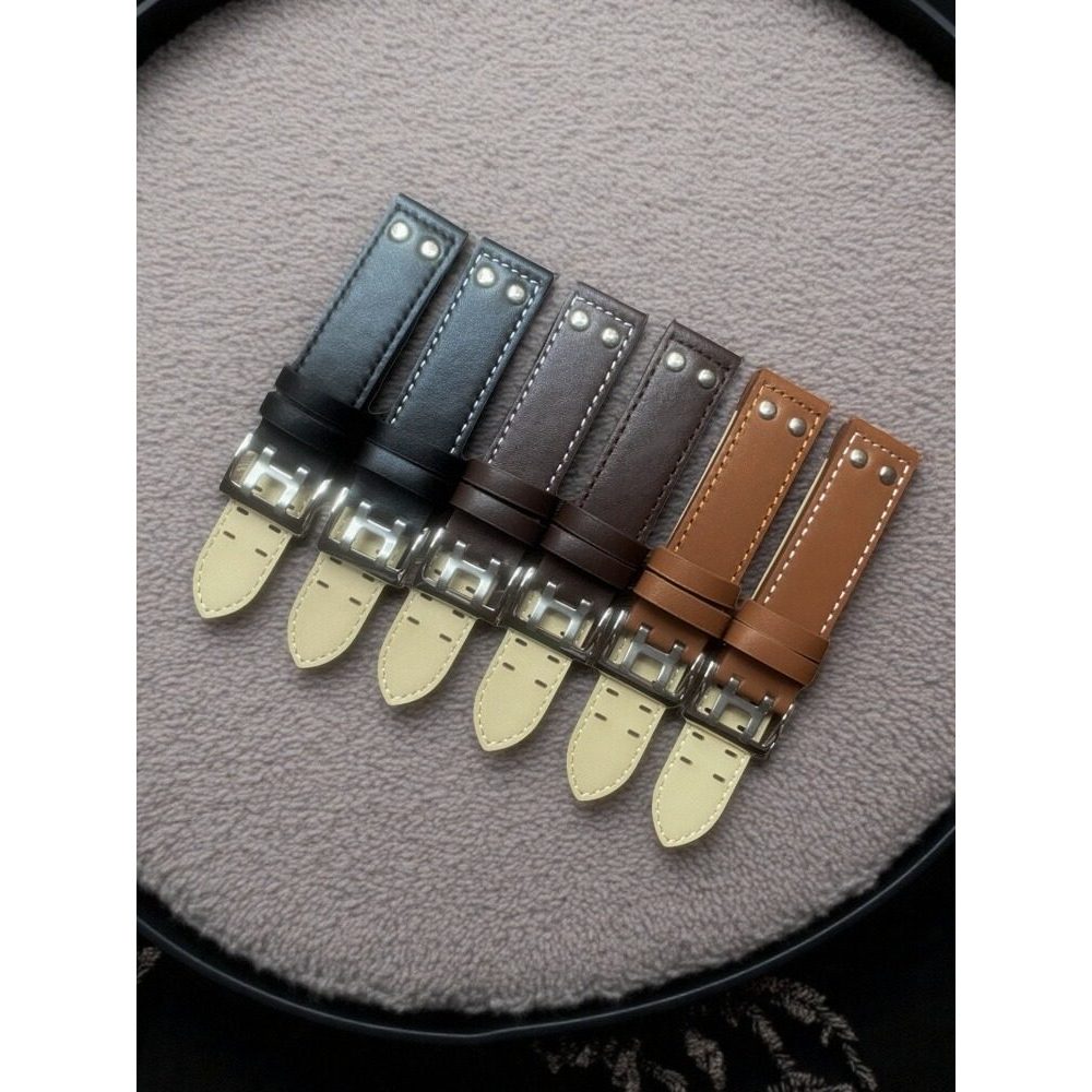 Adaptation Hamilton Sir Hamilton Khaki Aviation Field Universal Genuine Leather Watch Strap 20mm 22m