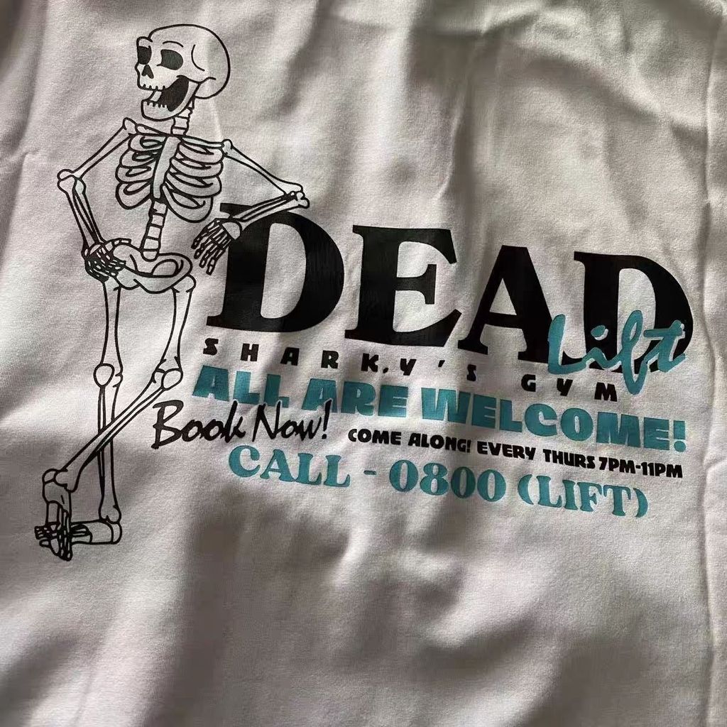 2026 แฟชั่น 2026GYM Shark DEADLIFT DEADLIFT Shark กีฬาฟิตเนสเสื้อยืดแขนสั้นหลวมยืดหยุ่น COD MD84