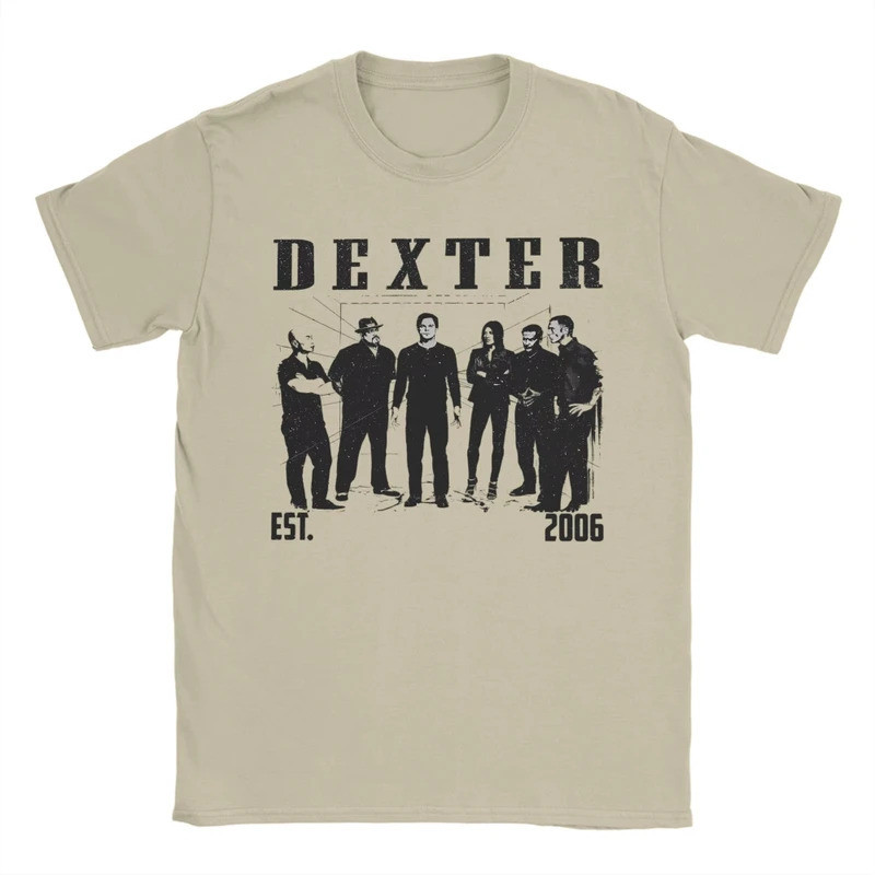 Dexter Morgan พิมพ์เสื้อยืดสําหรับผู้ชายผู้หญิง Vintage Cotton Tee เสื้อรอบคอแขนสั้นคู่ T เสื้อ Clo
