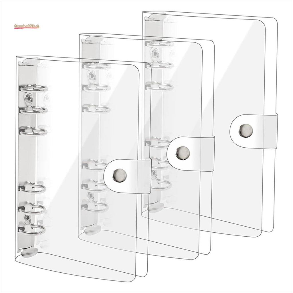 3 แพ็ค A6 โปร่งใส PVC นุ่ม 6 แหวน Binder ฝาครอบ Clear Binder โน้ตบุ๊ค A6 Binder สําหรับเติมโน้ตบุ๊คต