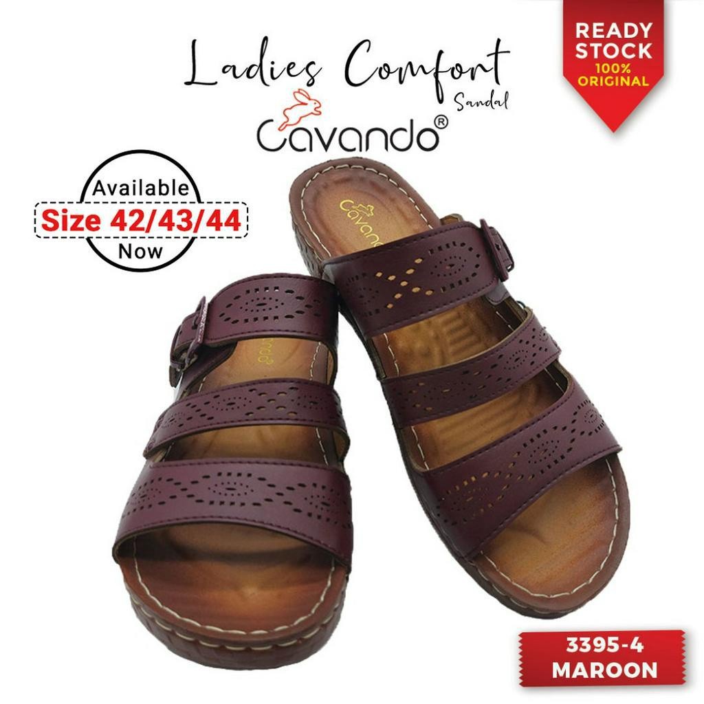 MC3 Cavando Ladies Comfort Sandals EXTRA LARGE SIZE - 335-4 (สีดํา , แอปริคอท , Maroon)