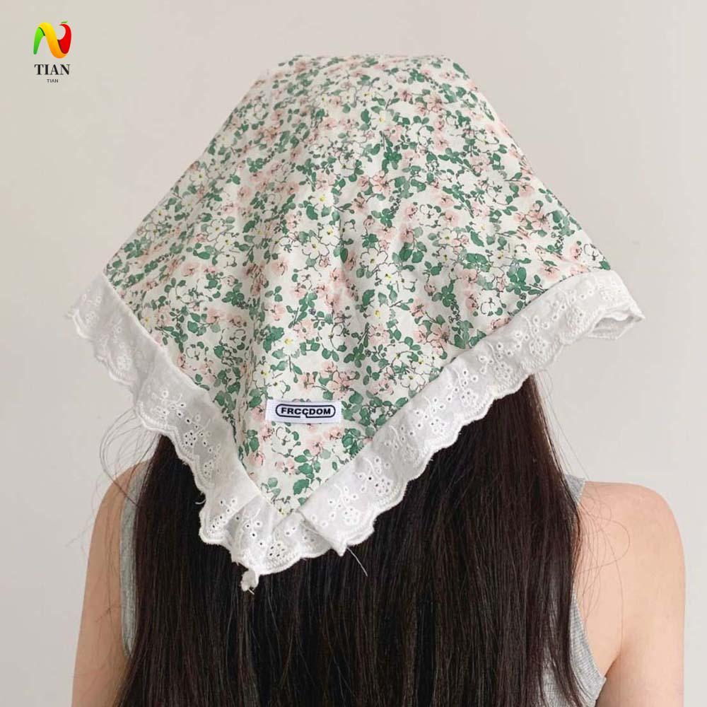 INQUIRY IMPACT Headscarf เบสบอลหมวก,สไตล์ชนบทดอกไม้ผ้าพันคอ Peaked หมวก, ขี่จักรยานลูกไม้ผ้าฝ้าย Bre