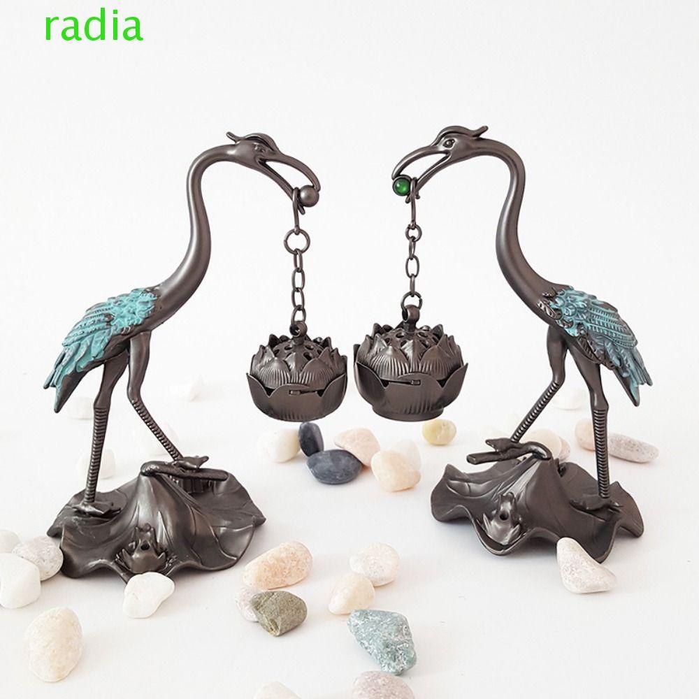 RADIANTZAP Lotus Crane แขวนเตา, Handmade Crane รูปร่างผู้ถือธูป, Elegant ทนทานโลหะผสมหัตถกรรมโบราณแขวนถาดธูปห้องนั่งเล่น