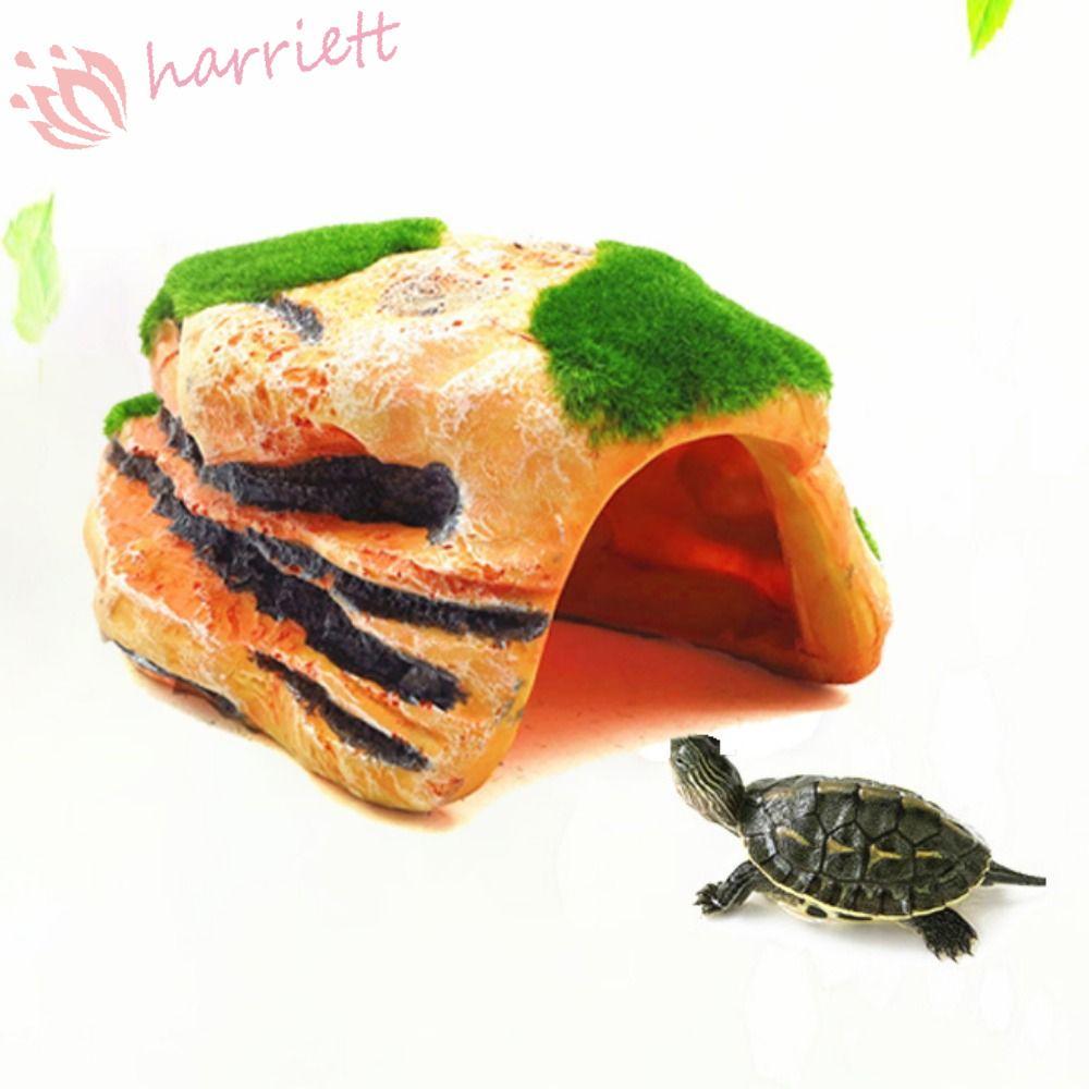 HARRIETT Lizard Cave ตกแต่งสร้างสรรค์สําหรับตกแต่งตู้ปลา Moss Resin Reptile Cave