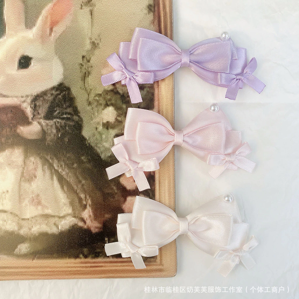 Nifu Fu's Bow Lolita Skirt Hairpin Material Girl's Bow Bag Shoes Accessories