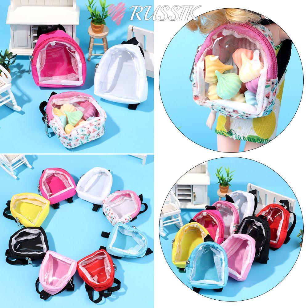 ROUSSIK Doll Backpack suit 15-20cm Doll Doll Doll Accessories Transparent DIY