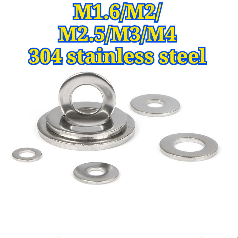 น็อตสกรู สแตนเลส 304 แหวนอีแปะ | แหวนรอง |  Flat Washer Stainless Screw DIN125 M5/M6/M8QIAOZHI-TH1