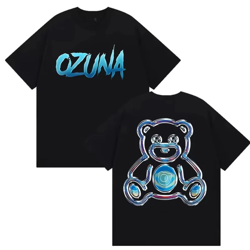 เสื้อยืดลายอัลบั้มของแร็ปเปอร์ Ozuna สำหรับผู้ชายและผู้หญิง แฟชั่นเรโทร คอกลม คุณภาพสูง เสื้อยืดลำลอ