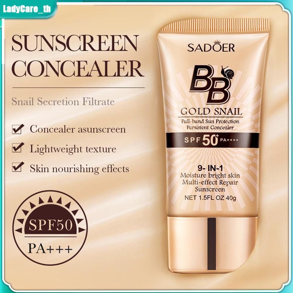 [COD] SADOER BB Cream Foundation Gold Snail Sunscreen Concealer Moisturizing Isolation Cream Waterpr