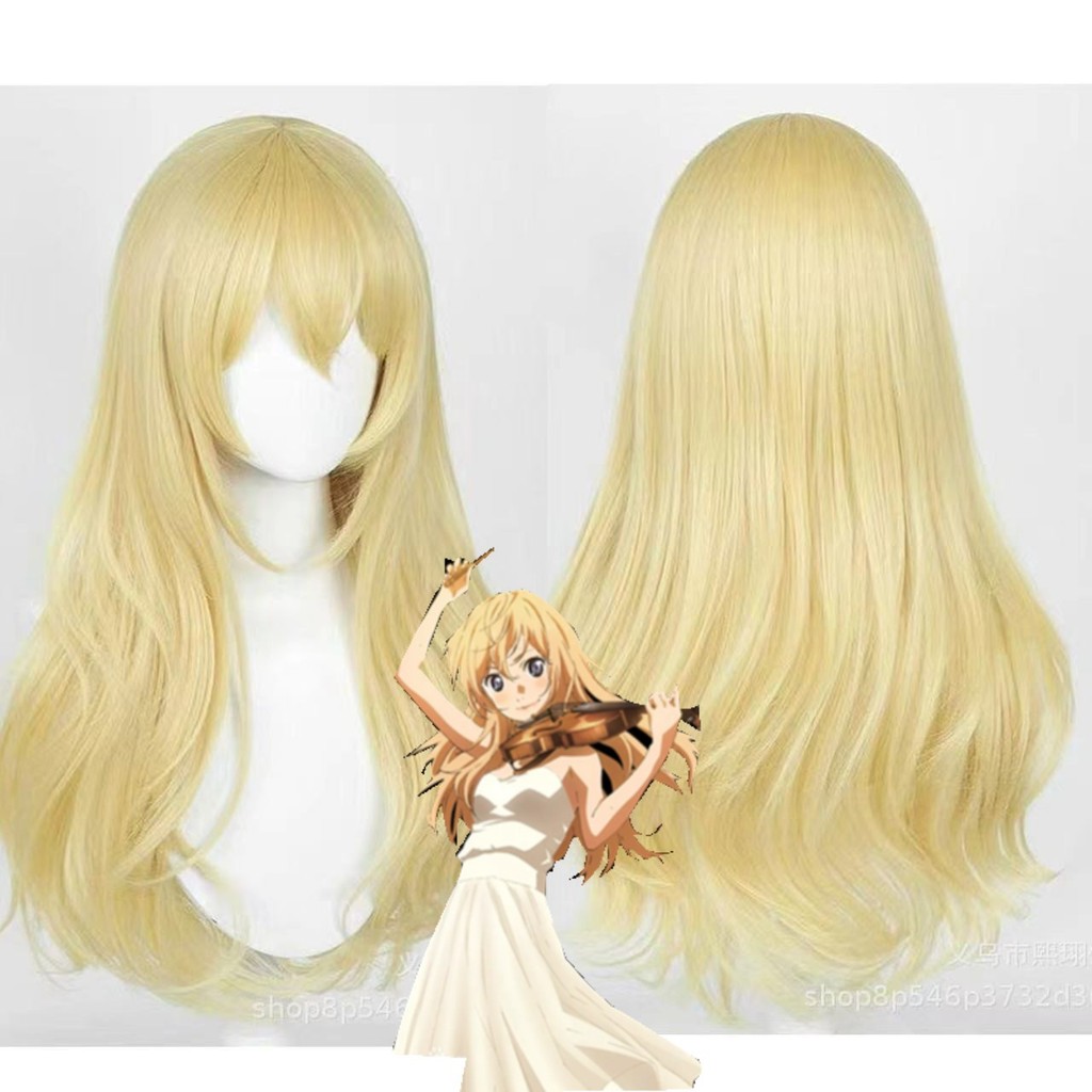 วิกผมคอสเพลย์ แบบ Kaoru Miyahara สีบลอนด์ ผมหยิก จำลองหนังศีรษะ