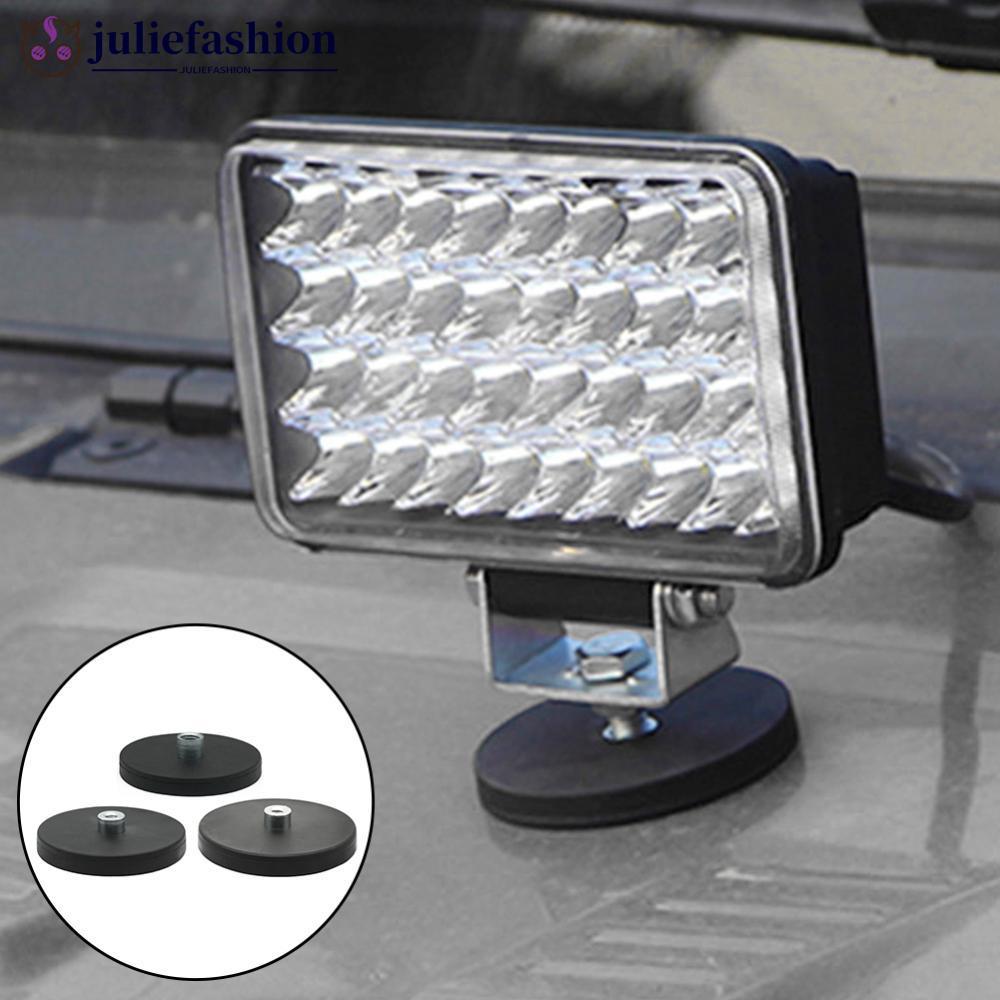JULIEFASHION 2pcs D43 D66 D88mm ด้ายนูนฐานแม่เหล็ก M6/M8 Mount Bracket Clamp สําหรับรถยนต์ LED Light
