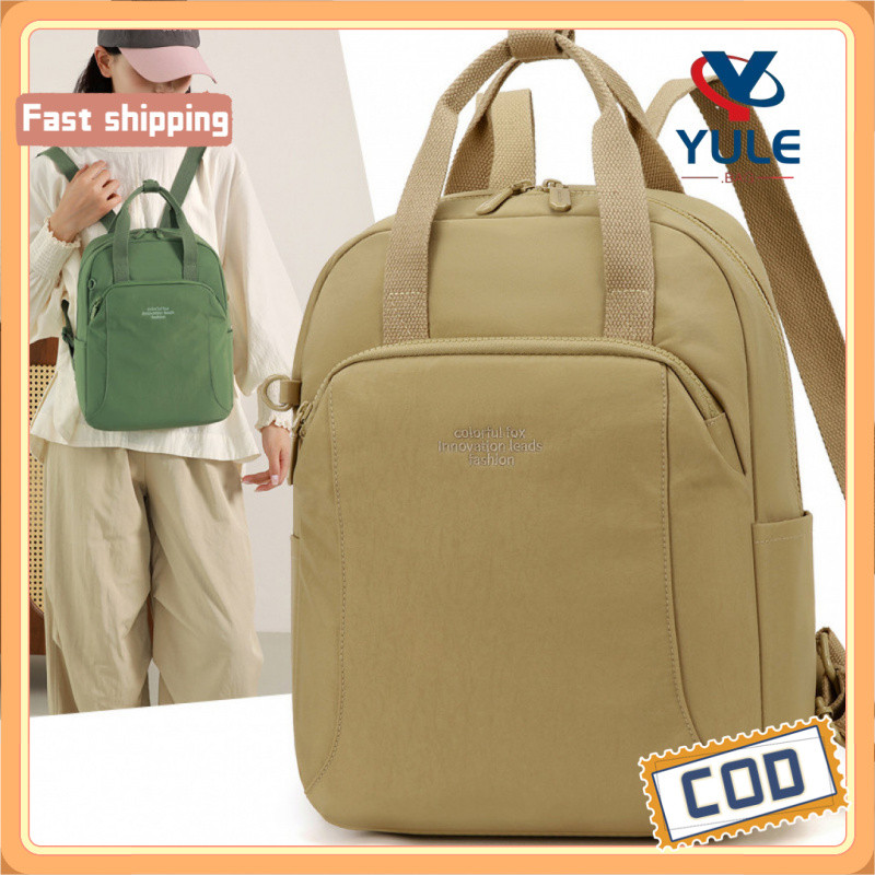 YULE กระเป๋าเป้สะพายหลังแบบ Unisex กระเป๋าแล็ปท็อปไนลอนกันน้ําหลายช่องเก็บของขนาดใหญ่ กระเป๋านักเรียนธรรมดา