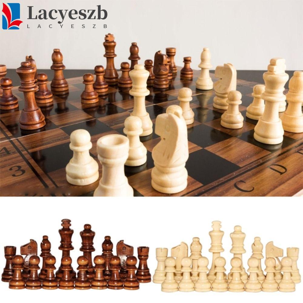 LACYESZB 32PCS Word Chess Set, Wooden International Wooden, Entertainment Accessories Delicate 2.2 i
