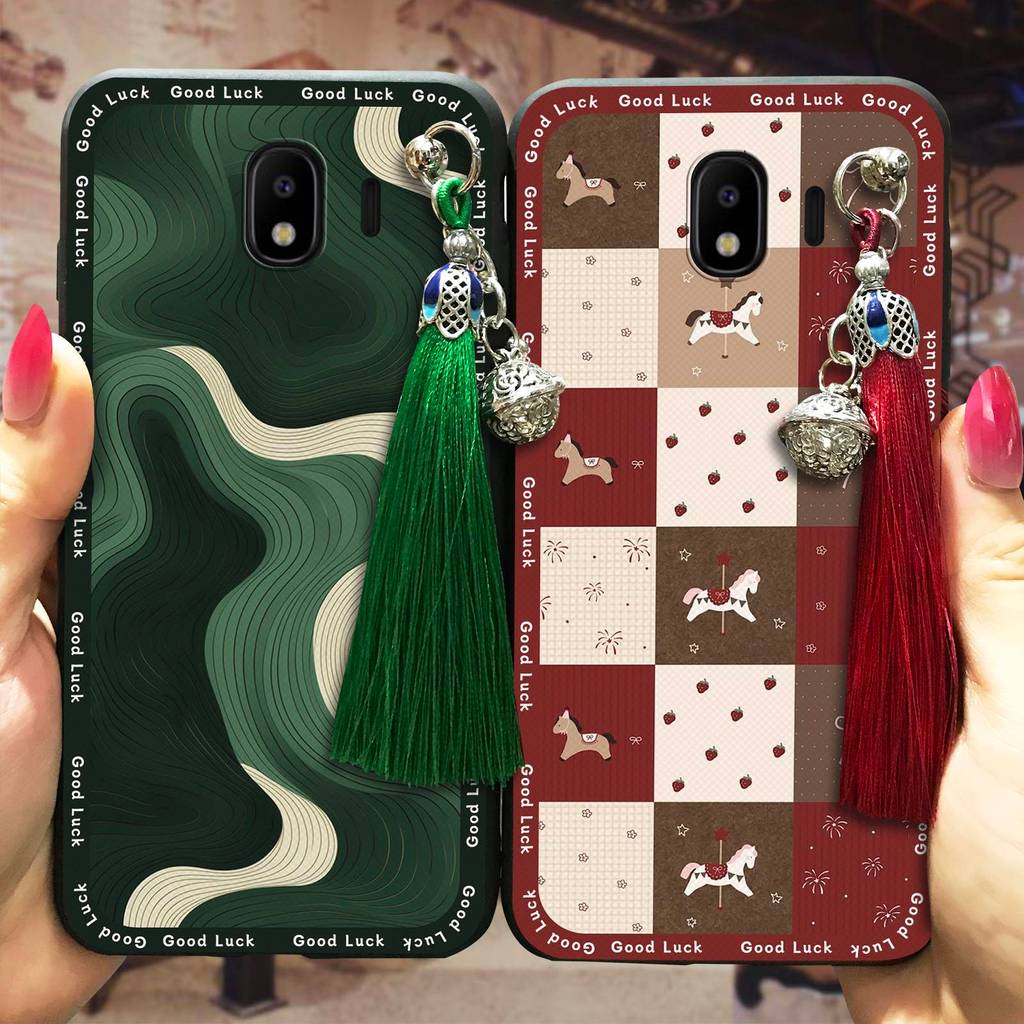 พู่ Bell เคสโทรศัพท์สําหรับ Samsung Galaxy J4 2018/J400F ออกแบบแฟชั่น Dirt-proof Anti-knock Graffiti