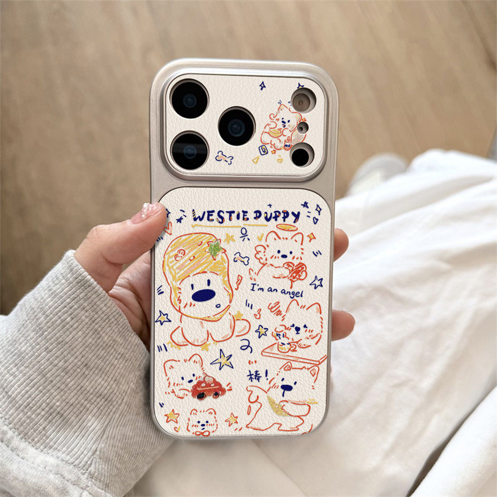 เคสมือถือ For iPhone 13 11 15 16 Pro Max Case iPhone 11 12 14 17 Pro Max 13 14 Pro ทำจากหนัง มีสายคล้องข้อมือ Anti-loss