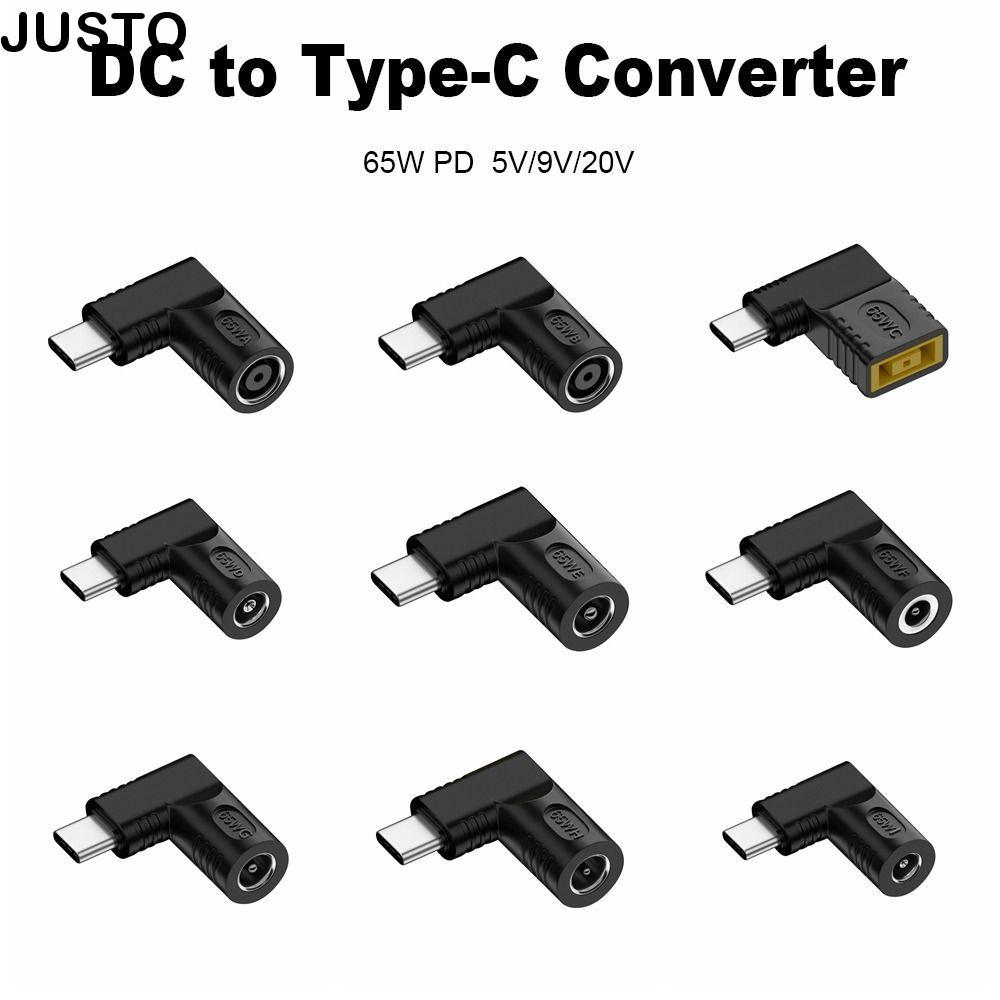 JUSTO Power Adapter 5 V 9 V 12 V USB C Connector 5.5X2.5 7.4X0.9 4.5X0.6 มม.แล็ปท็อปสําหรับ //