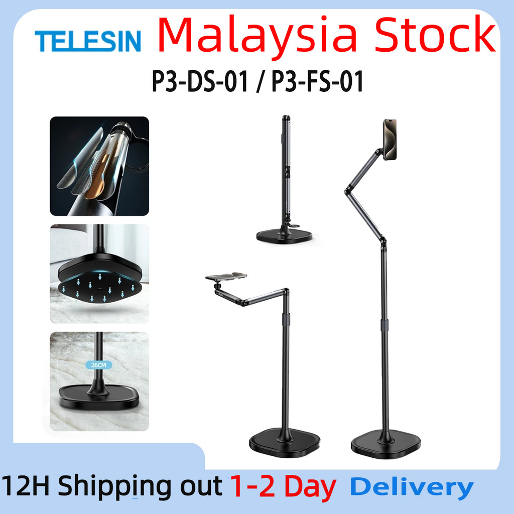 Selangor สต็อก TELESIN Magnetic Desktop Phone Stand Holder Hands-free MagSafe Metal Mount สําหรับ IPhone 16 15 14 13 Pro Max