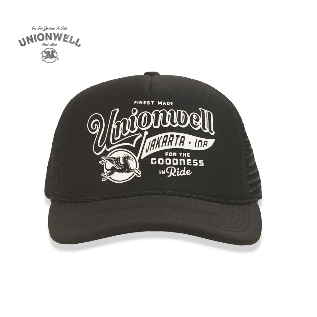 Unionwell Trucker Cap Bill Cap สีดํา