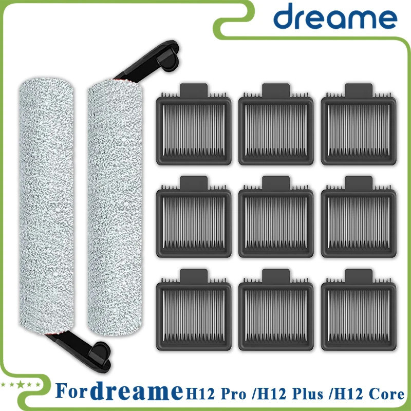 Dreame H12 Pro / H12 Plus / H12 Core Soft Brush อะไหล่เครื่องดูดฝุ่นเปียกแห้ง Roller อุปกรณ์กรอง Hep