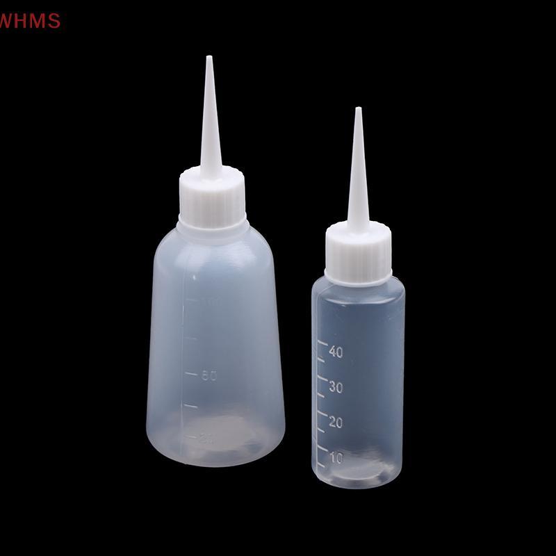 (WHMS) 5PCS 40/100ml พลาสติก Clear Tip Applicator ขวดบีบขวดเหมาะสําหรับงานฝีมือ Art กาวอเนกประสงค์รีฟิลที่ว่างเปล่า