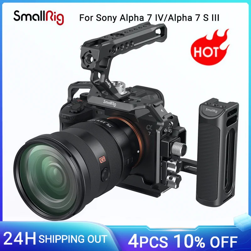 SmallRig Full DSLR กรงสําหรับ Sony Alpha a7iv A7 IV/Alpha 7S III ขั้นสูงชุดกรง L-Bracket Baseplate ส