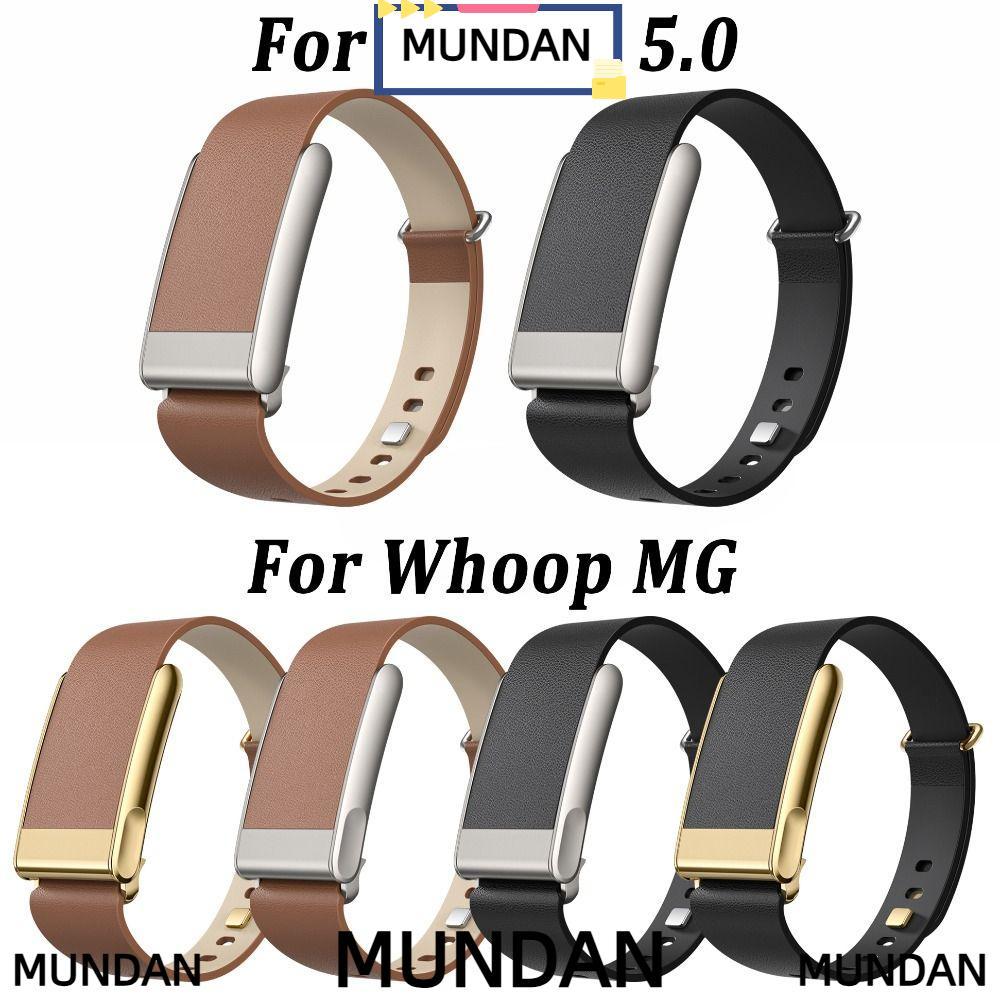 MUNDAN สายหนัง, สายรัดข้อมือหนังแท้แบบปรับได้, สายนาฬิกาทดแทนสําหรับ Whoop 5.0/MG