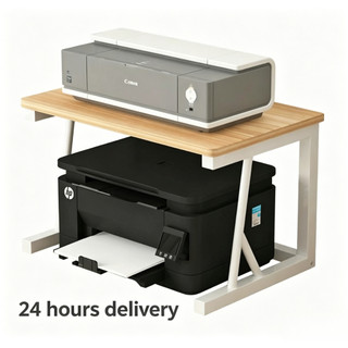 Double-Layer Printer Rack for Desktop Office, Minimalist Style, Density Board + Carbon Steel, 2 Sizes, 3 Colors, 48h Processing, 2-4 Days Shipping to Philippines, Free Spare Parts.