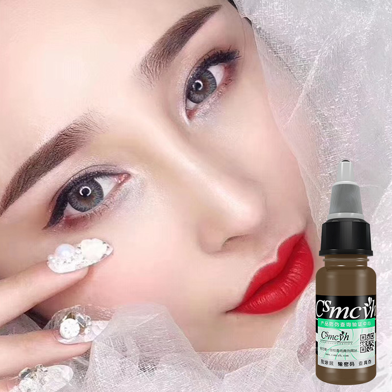 ของแท้ CS Tattoo เย็บปักถักร้อยสีวัสดุกึ่งถาวรเครื่องสําอาง Eyebrow Line หมอก Eyebrow Line Eyebrow L