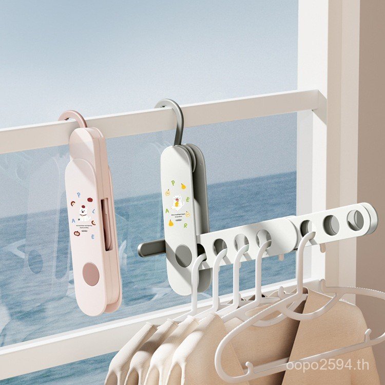 Travel Multifunctional Hanger ไม้แขวนเสื้อพับได้แบบพกพา Travel Hotel Drying Handy เครื่องมือราวตากผ้