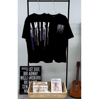 เสื้อยืดทรงหลวมผ้าฝ้ายแท้สไตล์สตรีท Art Splash Ink Print Multi-Color Multi-Size อุปกรณ์เสริม ผู้เล่นอินเทรนด์/แฟชั่นพิ