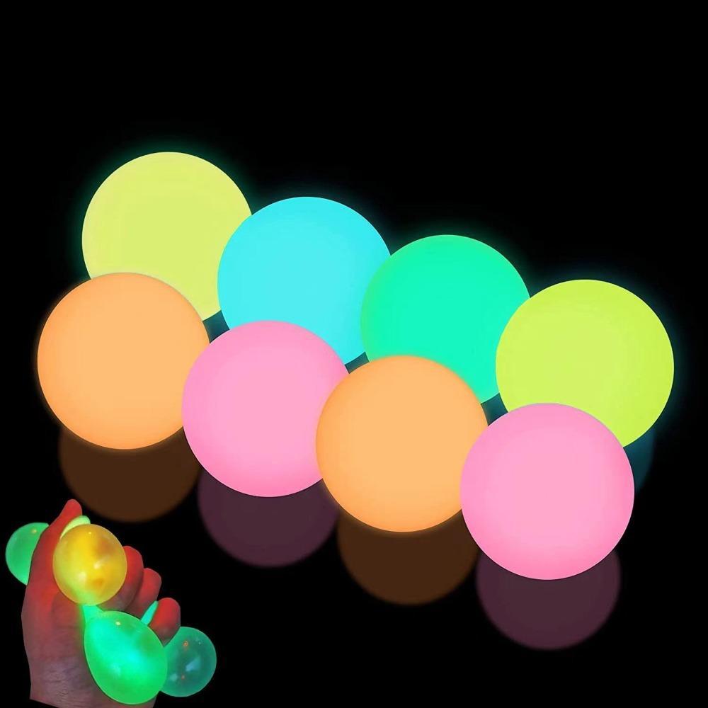 ANGINGBAOMN ลูกบอลเพดานเหนียว, โยนบอลเรืองแสงในลูกบอล Glorbs Dark, Squishy เป้าหมายความเครียดบรรเทาของเล่นสควอช Globs ลูกบอลเหนียวสําหรับเด็กและผู้ใหญ่