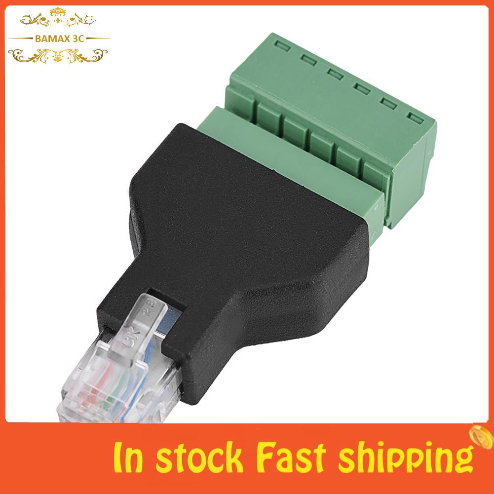Bamaxis Bamaxis FOSA Ethernet RJ12 6P6C ชายสกรู 6 Pin Splitter พร้อมปลั๊กกล้องวงจรปิดอะแดปเตอร์