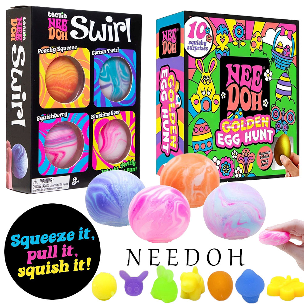 NeeDoh Advent Calendar Golden Egg Hunt Swirl Squishy ชุดของเล่นความเครียดบรรเทากล่องตาบอดสําหรับเด็ก