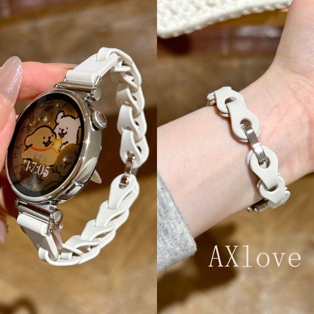 SAMSUNG 18 มม.20 มม.22 มม.Slim Chain Buckle สําหรับSamsung Galaxyนาฬิกา 8 7 6 5 4 คลาสสิก 5Pro Activeซิลิโคน