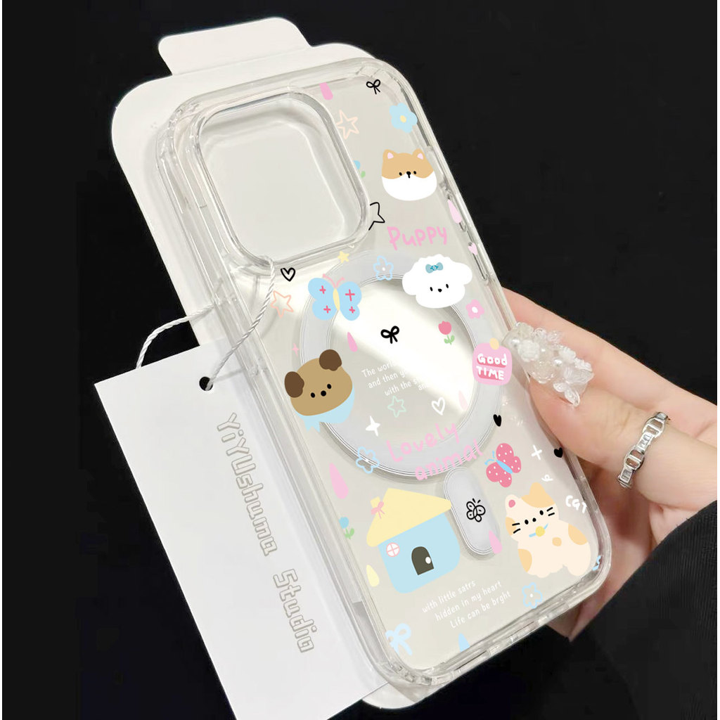เคสชาร์จได้ แม่แหล็ก สําหรับ iPhone 17 Promax 16 15 14 13 12 11 Pro Max 17Air Pro 6S 6Plus SE2 SE3 7 Plus เคส ลายน่ารัก – โปรปัง