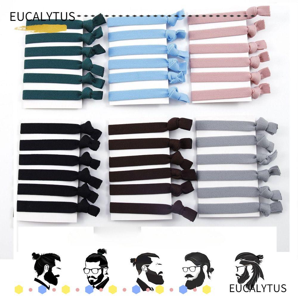 ผูกรัดผมสำหรับผู้ชาย 6 ชิ้น สไตล์โซลิด เหมาะสำหรับผมยาวพันทว่า