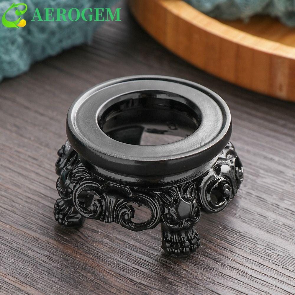 AEROGEM Sphere PESTAL Desktop Ornament สีดํา 1 PCS คลาสสิกธรรมชาติ Hollow Globe Holder