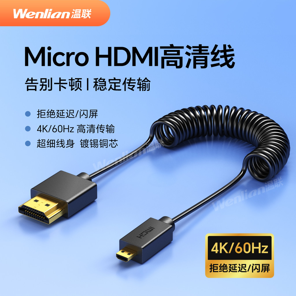 Fine Soft สาย hdmi ฤดูใบไม้ผลิแบบพับเก็บได้ 4K60P เหมาะสําหรับ Sony A7M3 Fuji XT3 กล้อง HD สาย