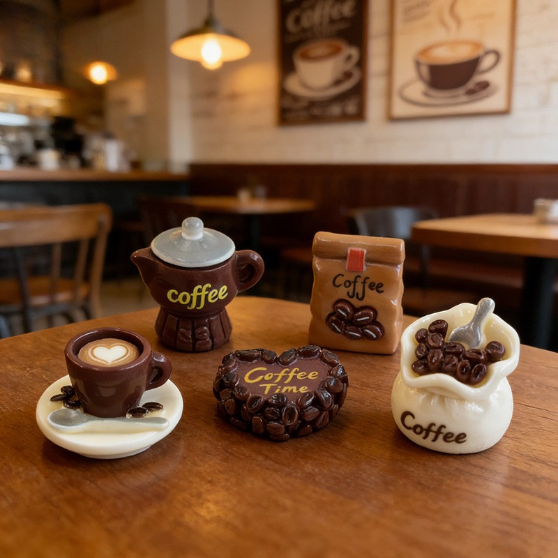 10ชิ้นถุงกาแฟลูกปัดถ้วยเรซิ่นเสน่ห์สําหรับ ทําเอง (14-2)888